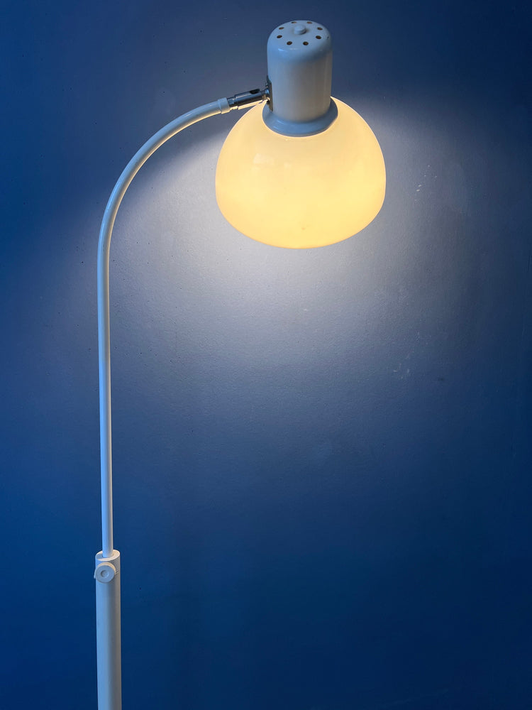 Beige Mid Century Floor Lamp with Plexiglass Shade