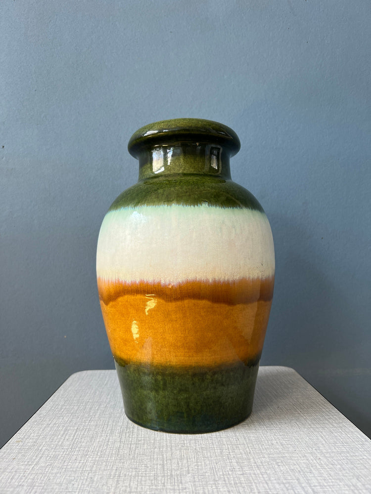 Green and Yellow Scheurich West Germany Ceramic Vase