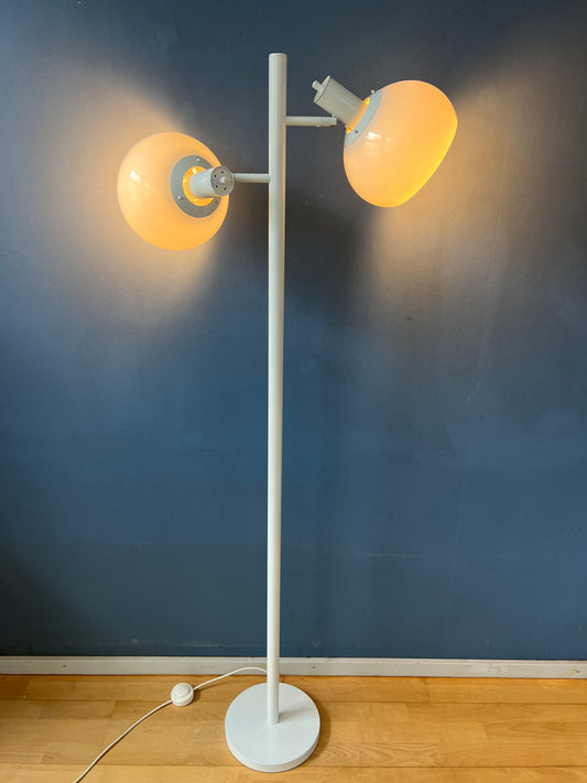 White Mid Century Space Age Mushroom Floor Lamp