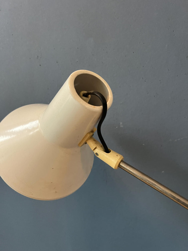 Vintage White Mid Century Adjustable Floor Lamp