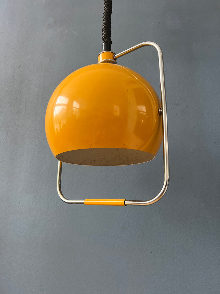 Yellow Mid Century GEPO Eyeball Pendant Lamp