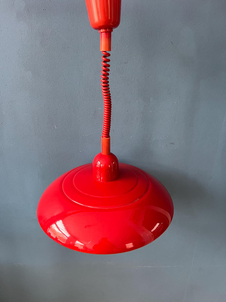 Vintage Red Metal Space Age Pendant Lamp