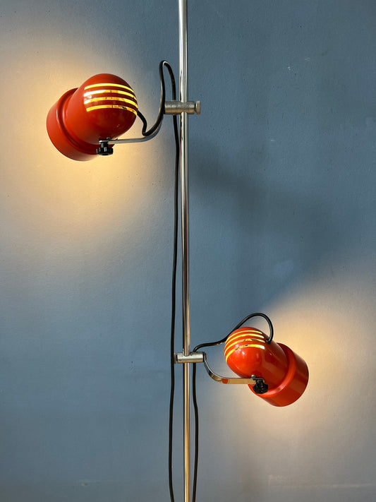 Red Mid Century Space Age Floor Lamp