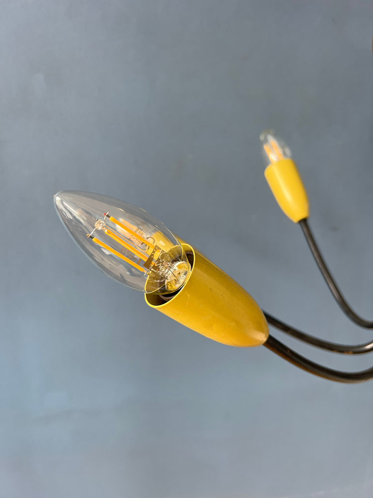 Vintage Yellow 50s Spider Pendant Lamp