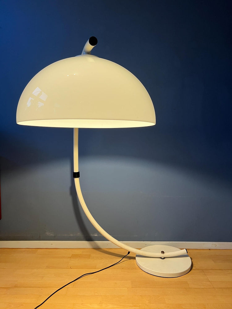 White Mid Century Dijkstra Flexible Snake Mushroom Floor Lamp