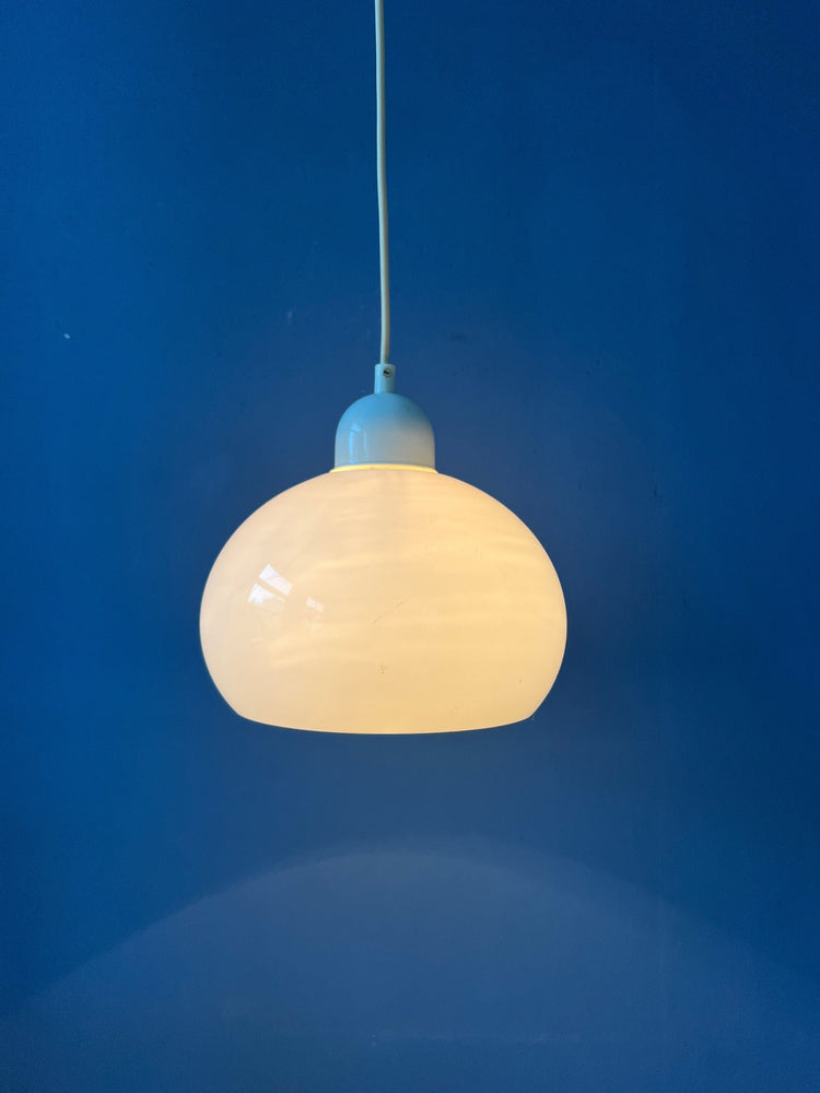 Small White Space Age Mushroom Hanging Lamp