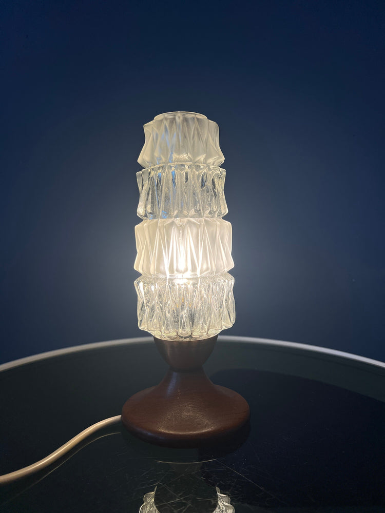 Crystal Glass Mid Century Table Lamp