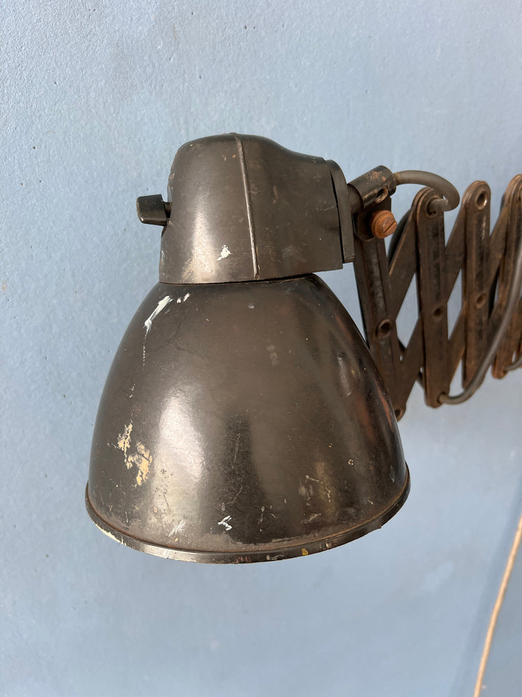 Black Industrial Vintage Scissor Wall Lamp