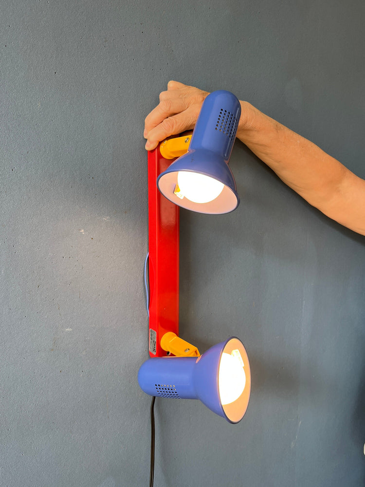 Space Age Ikea Memphis Style Wall Lamp - Blue, Red, Yellow Sconce
