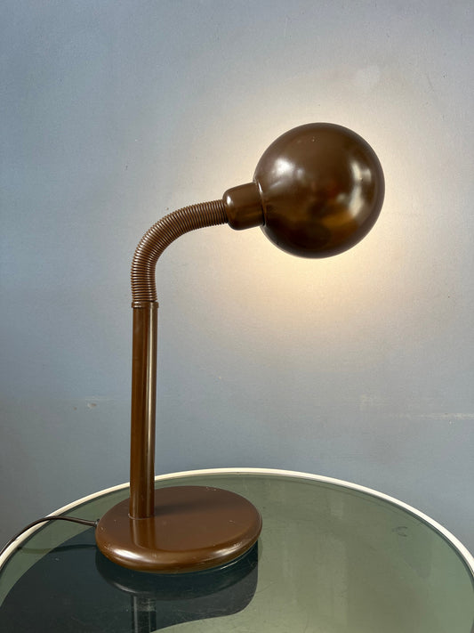 Adjustable Mid Century Brown Snake Table Lamp