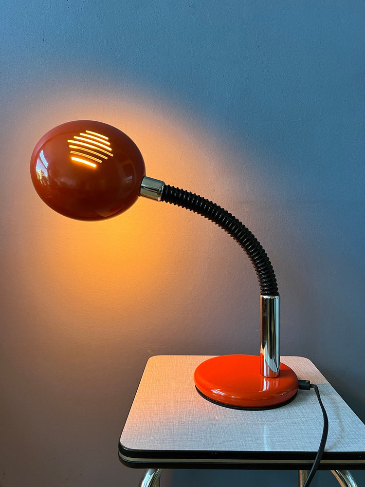 Red Flexible / Adjustable Mid Century Space Age UFO Table Lamp