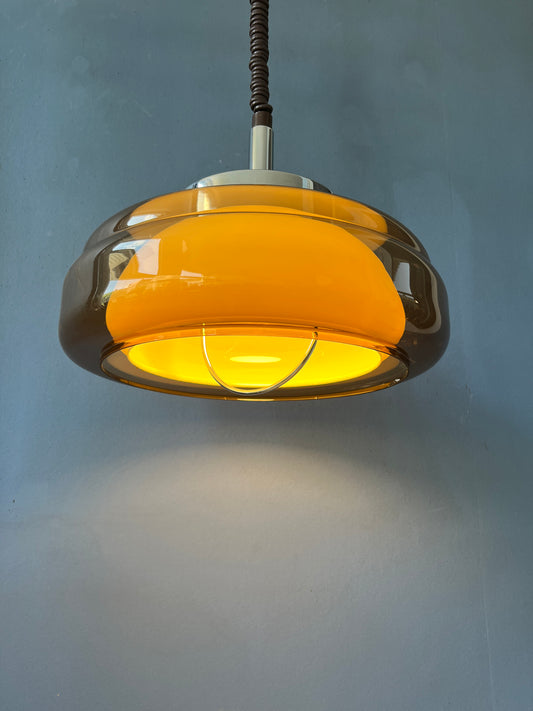 Herda Pendant Lamp - Space Age Pendant Light - Acrylic Glass Light Fixture - 70s Rise and Fall Lamp