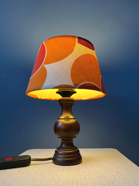 Vintage Space Age Table Lamp with Orange Textile Shade