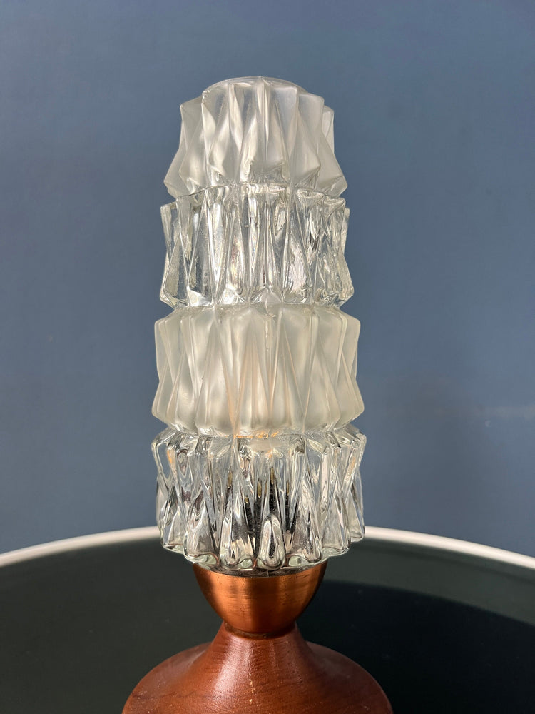 Crystal Glass Mid Century Table Lamp