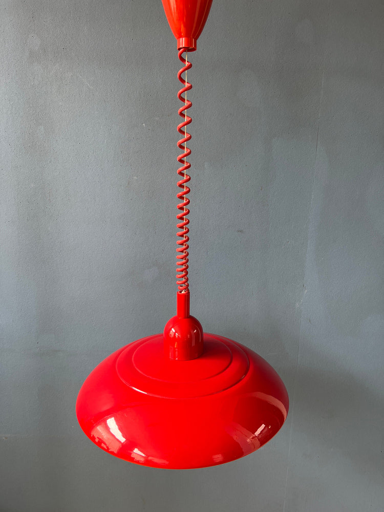 Vintage Red Metal Space Age Pendant Lamp