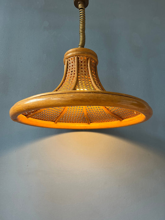 Bamboo/Rotan Mid Century Boho Pendant Lamp