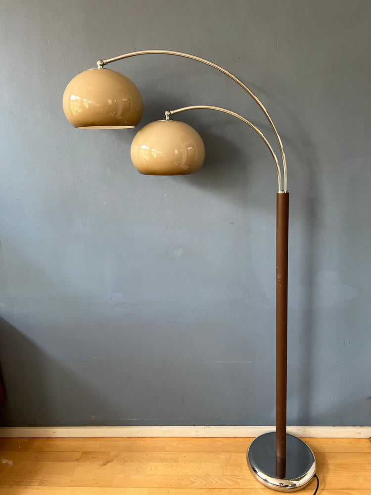 Vintage Dijkstra Double Arc Mushroom Floorlamp | Space Age Lighting | Retro 70s Standing Light