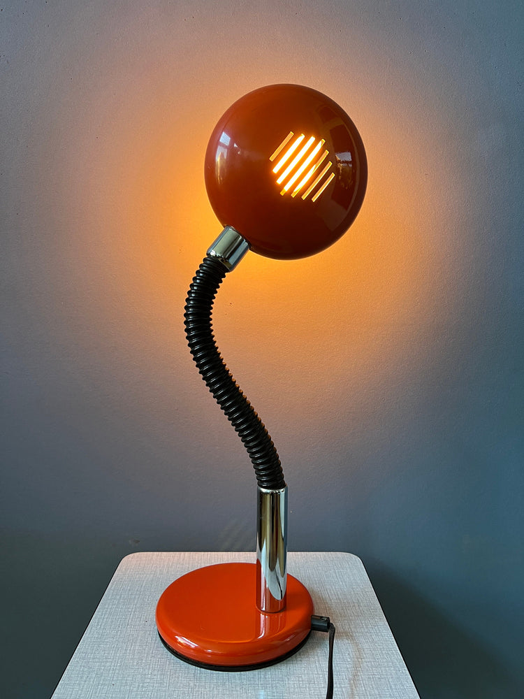 Red Flexible / Adjustable Mid Century Space Age UFO Table Lamp