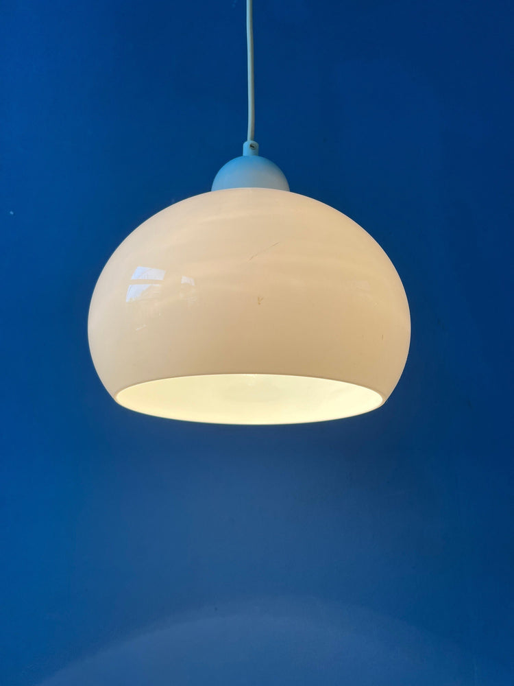 Small White Space Age Mushroom Hanging Lamp