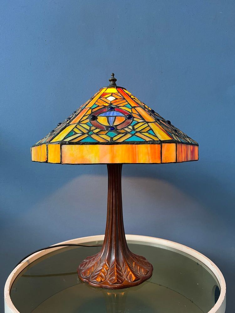 Stained Glass Tiffany Art Deco Style Desk Lamp