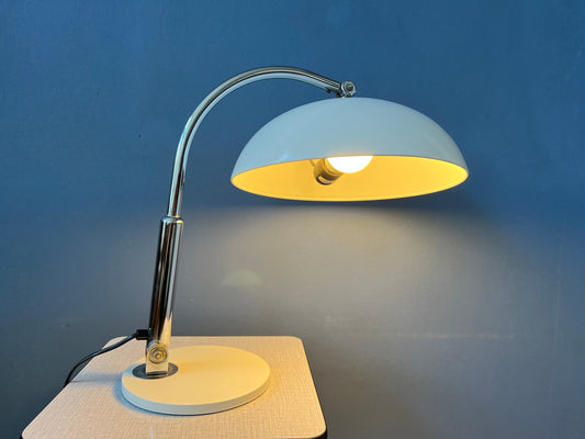 Vintage Hala Busquet / Hala 144 Table Lamp by Herman Busquet - White Bauhaus Desk Lamp