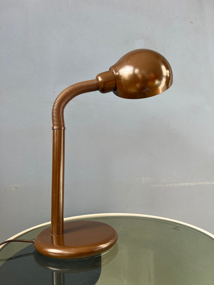 Adjustable Mid Century Brown Snake Table Lamp