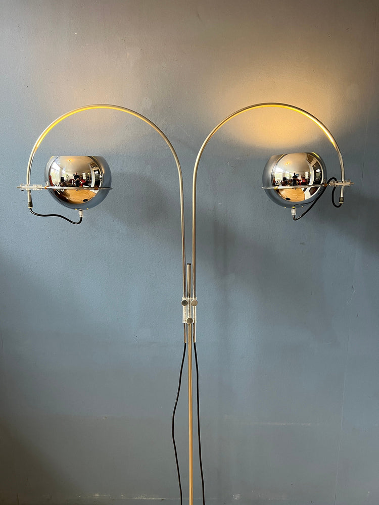 Vintage GEPO Double Arc Eyeball Floorlamp | Space Age Lamp | Mid Century Lamp