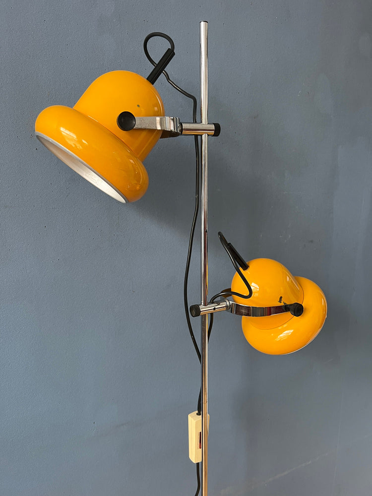 Vintage Yellow Mid Century Space Age Floor Lamp