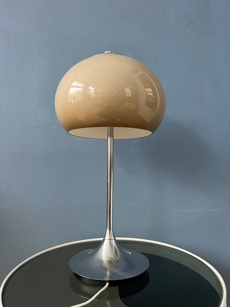 Retro Mid Century Beige Mushroom Table Lamp