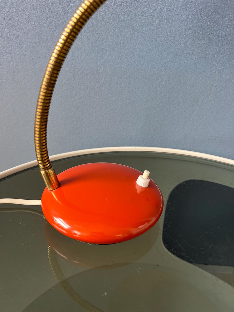 Red - Orange Mid Century Desk Lamp