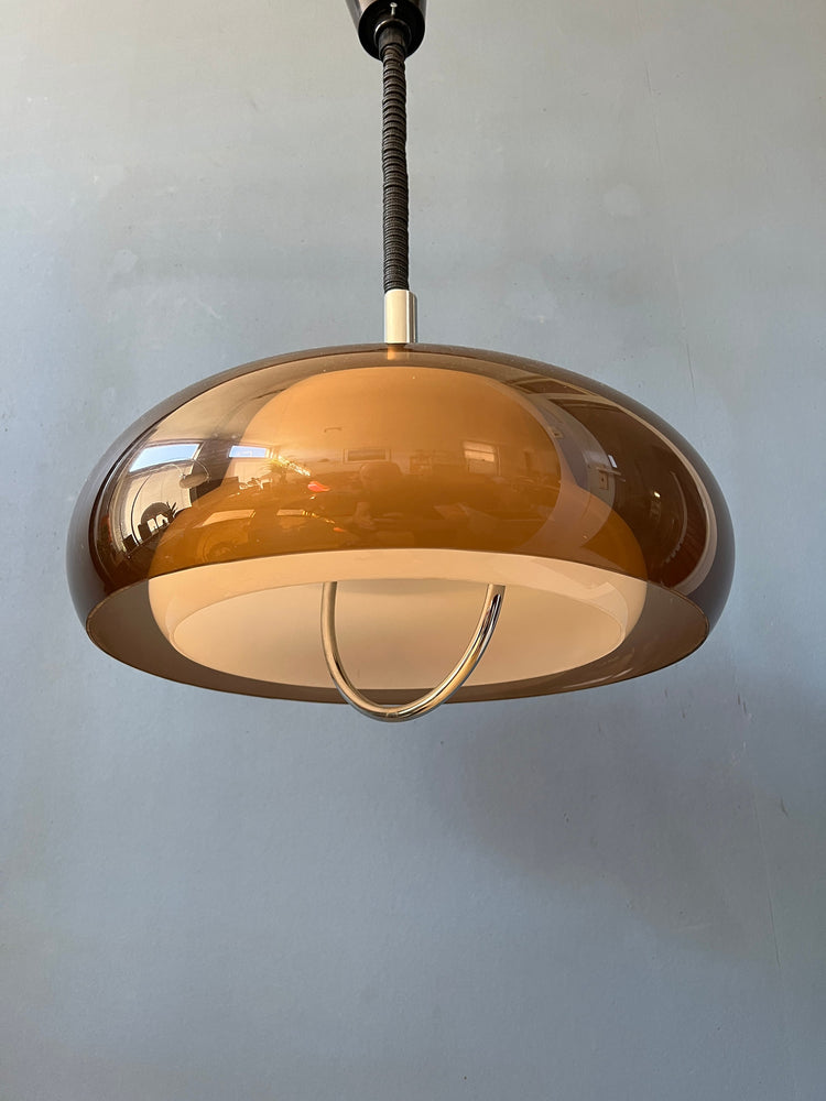 Herda Pendant Lamp - Space Age Pendant Light - Acrylic Glass Light Fixture - 70s Rise and Fall Lamp