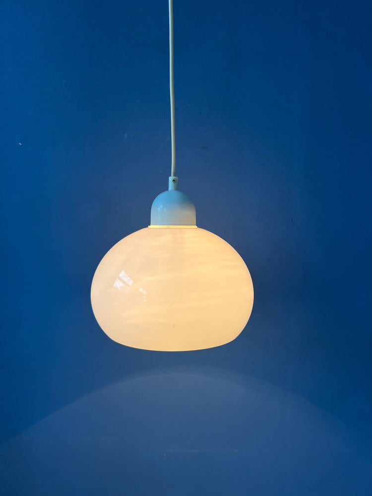 Small White Space Age Mushroom Hanging Lamp