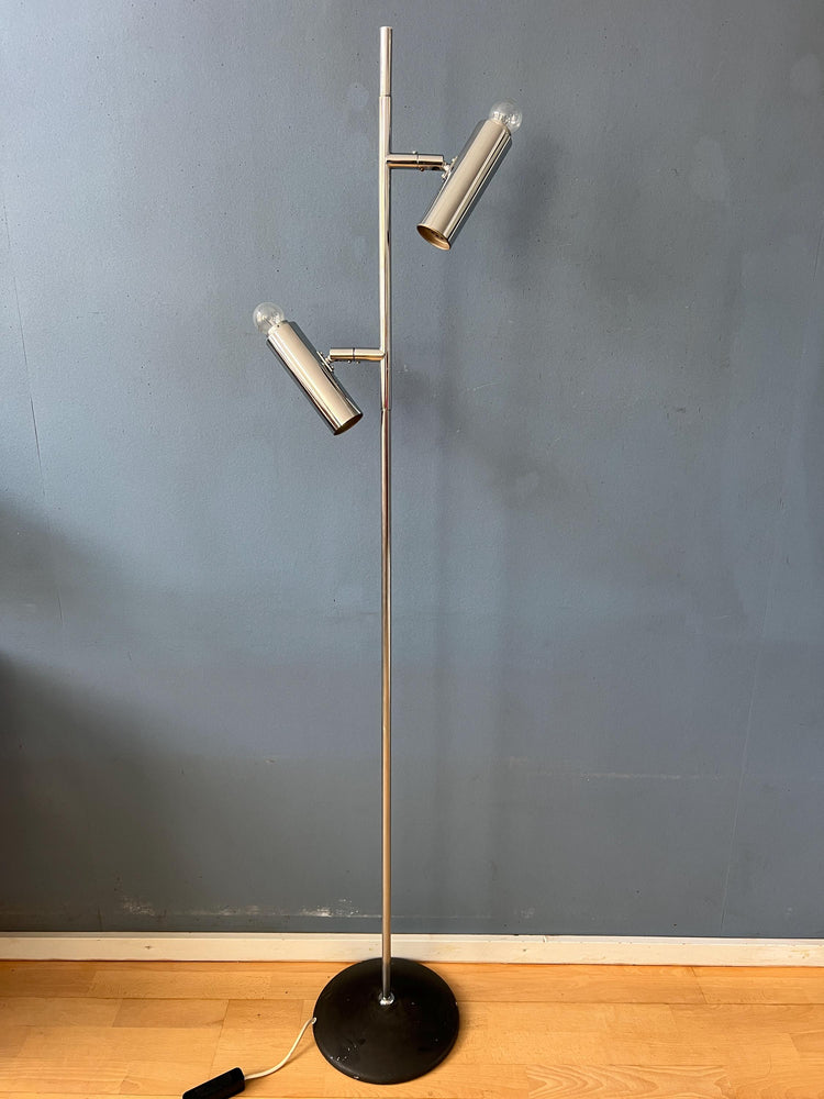 Chrome Vintage Sputnik Floor Lamp by Sölken Leuchten