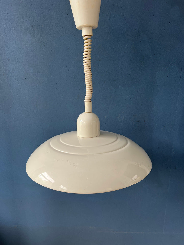 Vintage Beige Metal Space Age Pendant Lamp