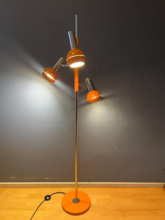 Orange Dijkstra Triple Eyeball Space Age Floor Lamp