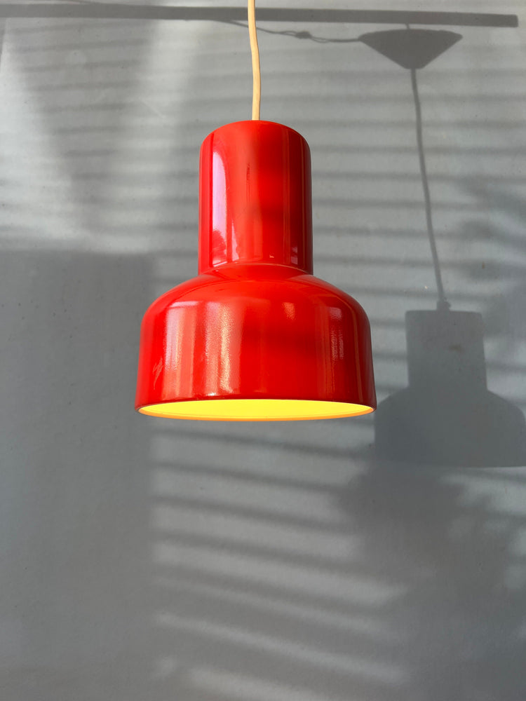 Retro Red Metal Space Age Pendant Light