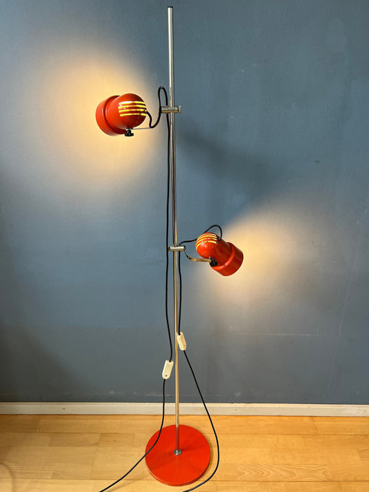 Red Mid Century Space Age Floor Lamp