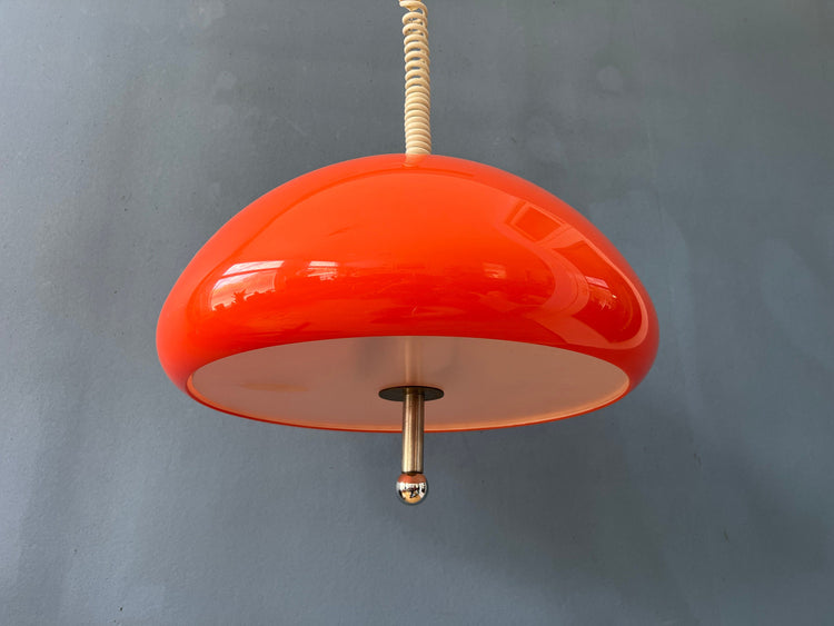 Orange Guzzini Cabras Space Age Pendant Lamp by Luigi Massoni