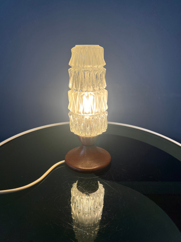 Crystal Glass Mid Century Table Lamp