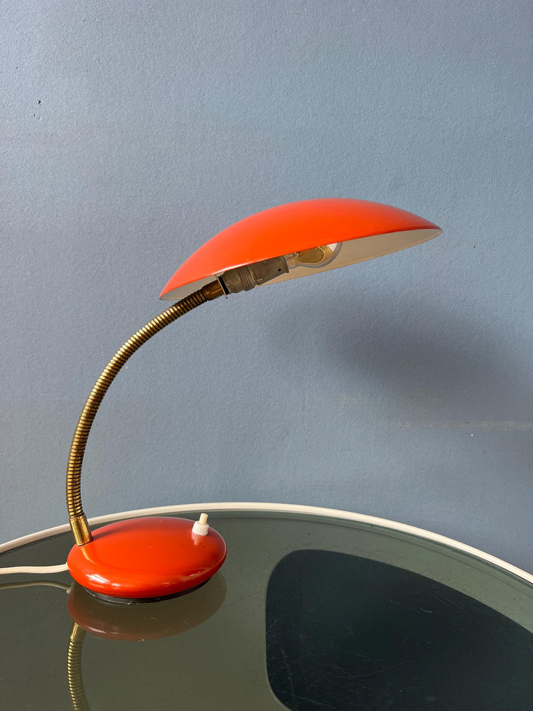 Red - Orange Mid Century Desk Lamp