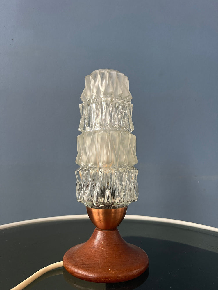 Crystal Glass Mid Century Table Lamp