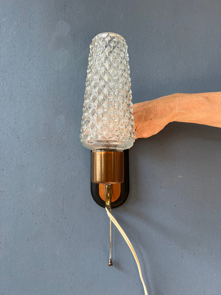 Mid Century Danish Wall Sconce Light - Scandinavian Glass Wall Lamp