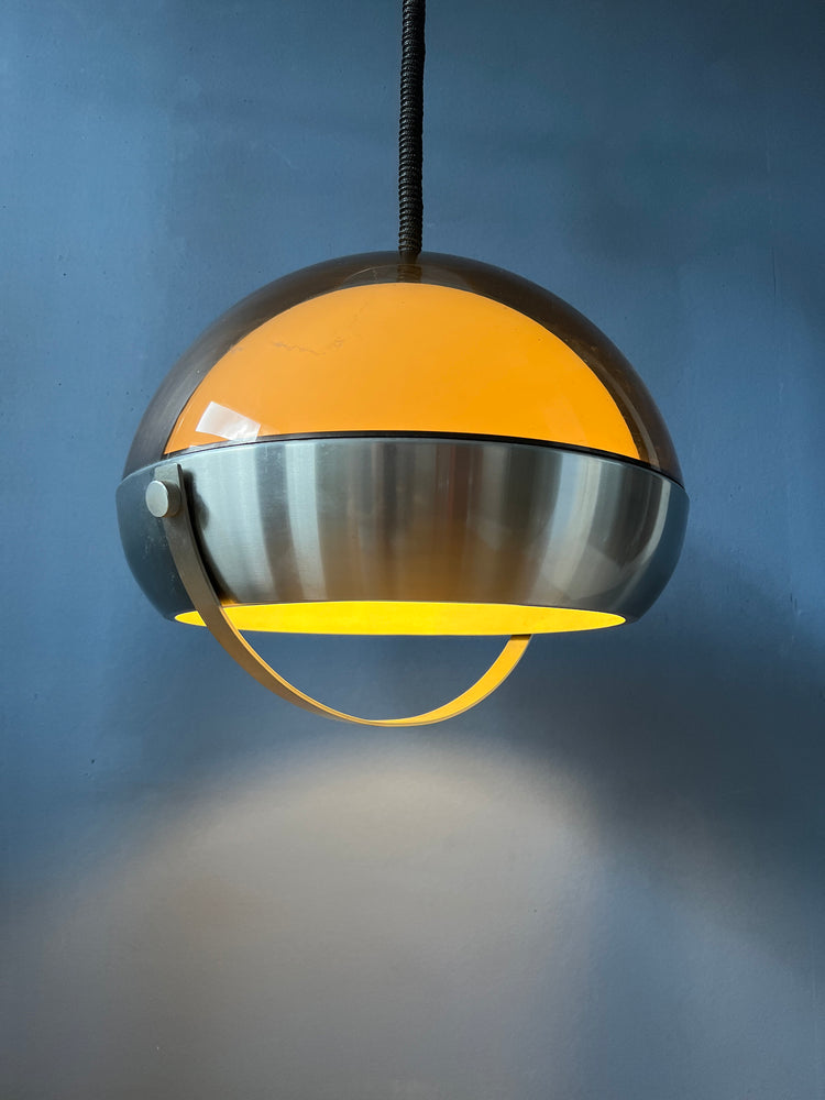 Mid Century Space Age Pendant Light - Lakro Pendant Lamp - 70s Rise and Fall Lamp