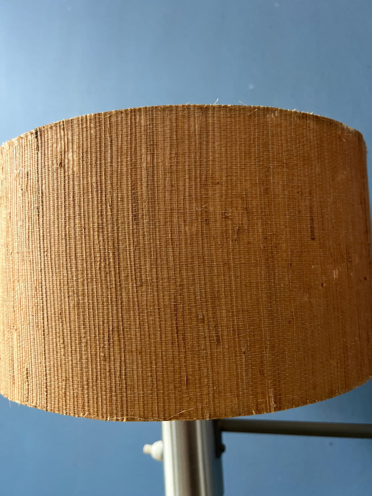 Vintage Mid Century Swivel Arm Wall Lamp with Textile Shade