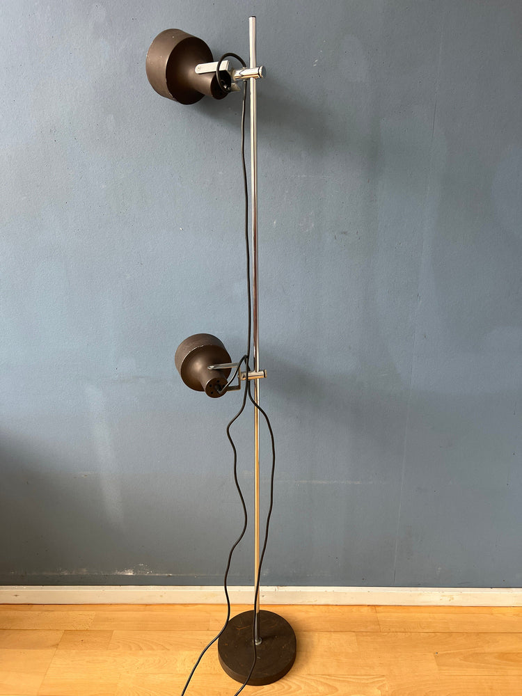 Mid Century Brown Anvia Floor Lamp