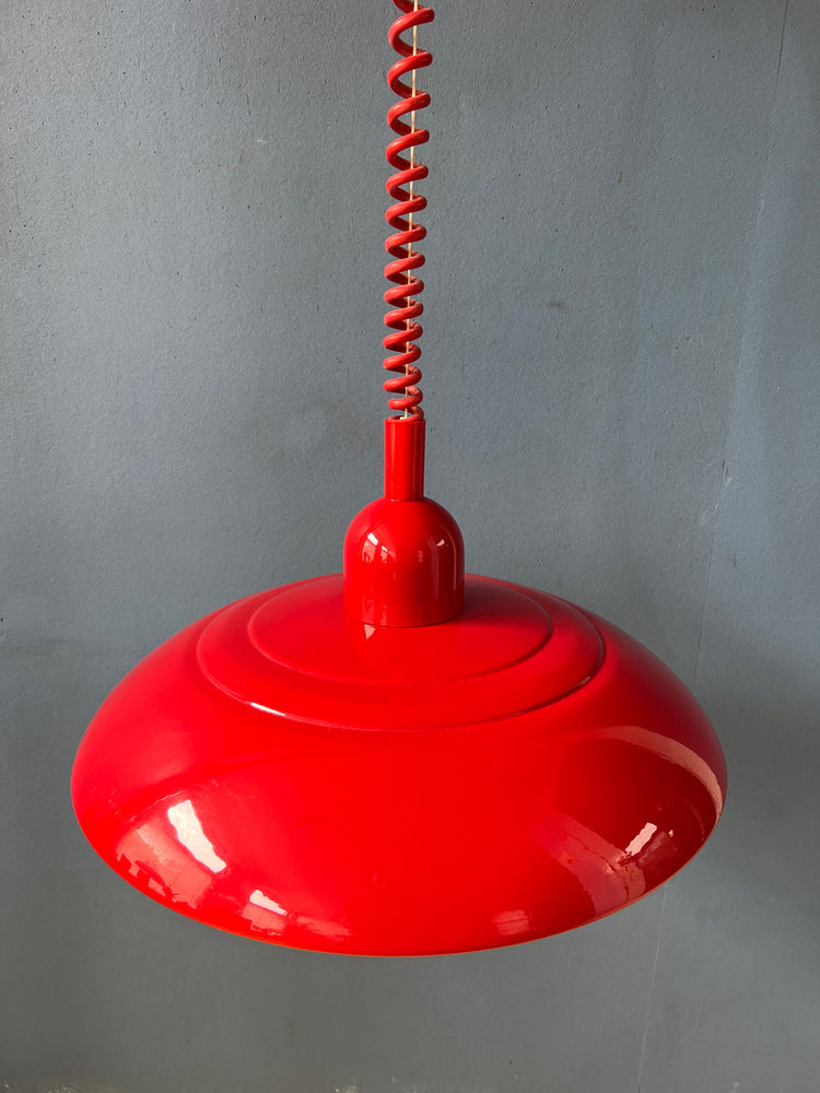 Vintage Red Metal Space Age Pendant Lamp