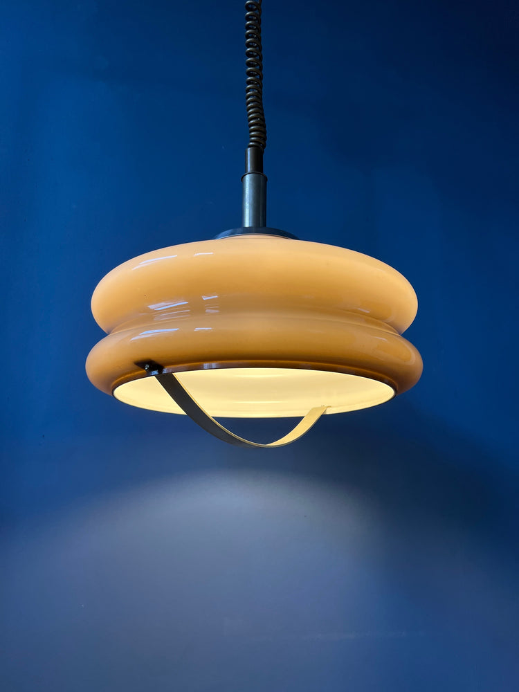 Vintage Space Age Pendant Light by Herda with Acrylic Glass Mushroom Shade