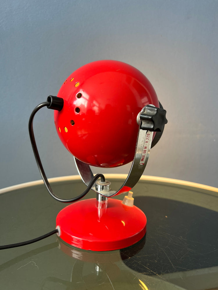 Red Mid Century Space Age Eyeball Table Lamp