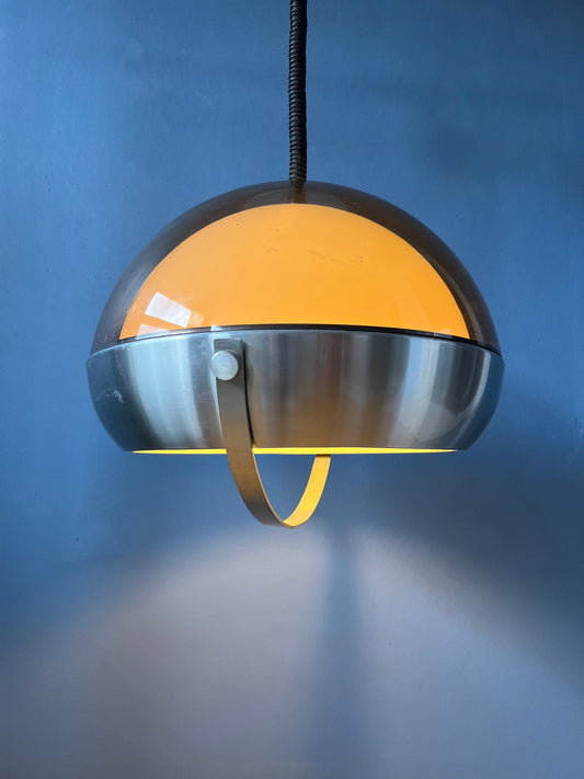 Mid Century Space Age Pendant Light - Lakro Pendant Lamp - 70s Rise and Fall Lamp