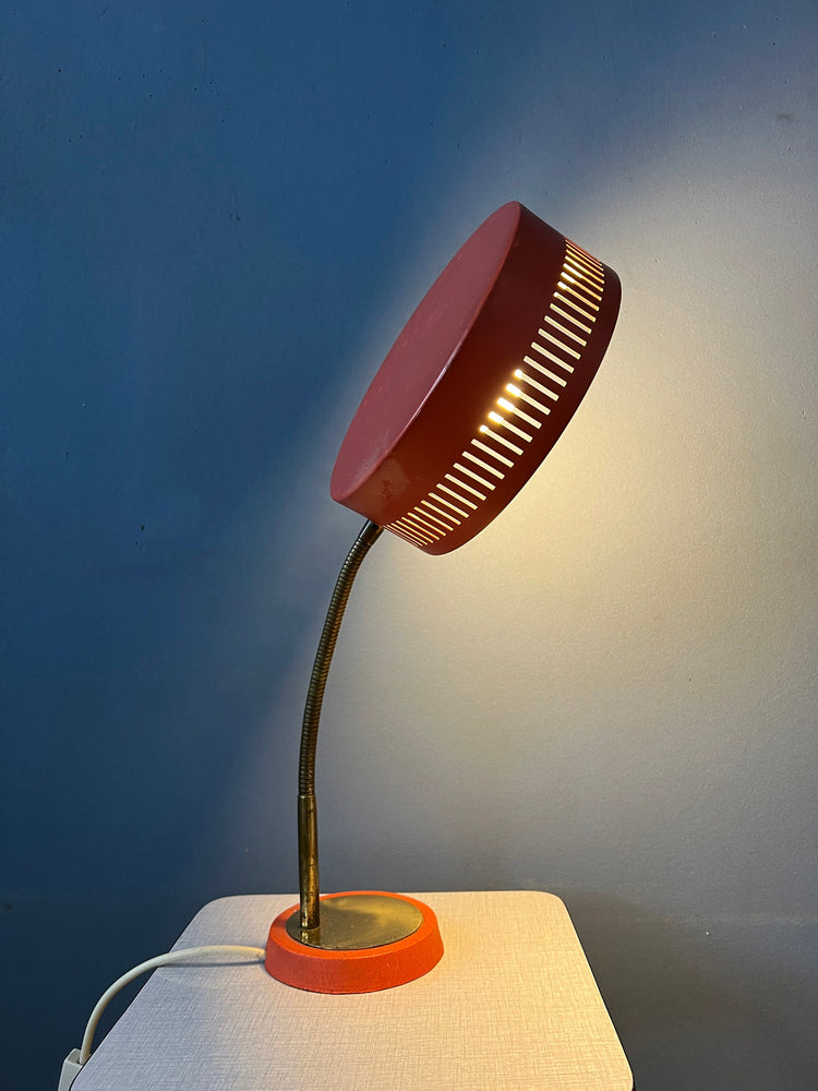 Red Mid Century Space Age UFO Table Lamp